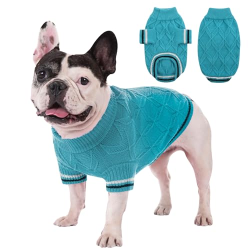AOFITEE Dog Pullover Sweater, Warm Knitted Dog Sweaters for Small Medium Dogs, Cold Weather Small Dog Sweatshirt Solid Cat Christmas Sweater for Girls Boys Chihuahua Yorkie Teacup