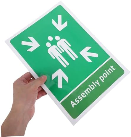 NUOBESTY 5 adet toplama noktası levhası kendinden yapışkanlı acil durum tahliye alanları için uyarı levhası Pvc okullar, ofisler, mağazalar için tahliye çıkartması - Görsel 4
