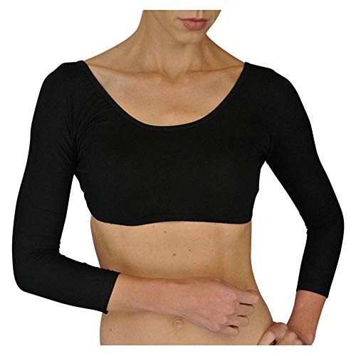 Basic 3/4 Sleeve Jersey Sleevey Wonders (Medium, Black)