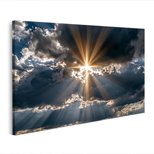 Tableau rayons de soleil impression sur toile salon nature