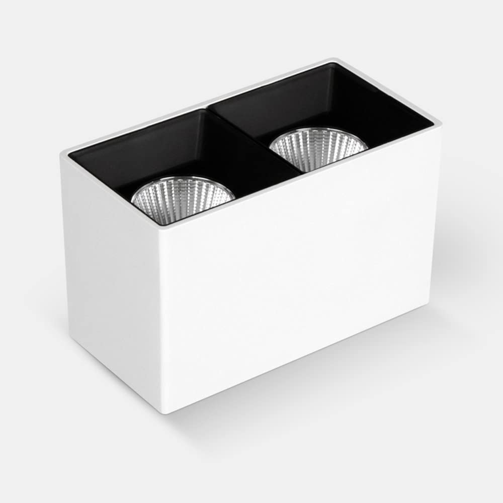 Faretto LED, apparecchio di Illuminazione da soffitto per Interni a 2 luci da 20 W, Rettangolare per Cucina, Soggiorno e Camera da Letto, faretti a Binario Fisso/Lampada d'accento/