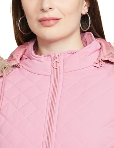 Image of Qube By Fort Collins Women's Regular Fit Bomber Jacket with Detachable Hood - Stylish & Comfortable Winter Wear |Material: Polyester