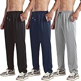 ZH - Paquete de 3 pantalones deportivos para hombre, cómodos pantalones deportivos con bolsillos para uso activo,...