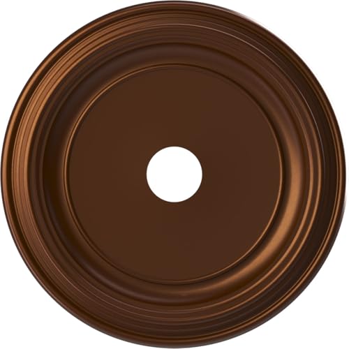 22"OD x 3 1/2"ID x 1 1/2"P Traditional Thermoformed PVC Ceiling Medallion (Fits Canopies up to 13 1/2"), Metallic Dark Copper