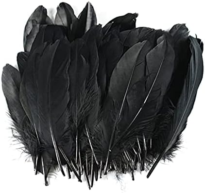 Celine lin 100PCS Dyed Home Decor Goose Feather for DIY Art,Home Party or Wedding 6-8inch,Black
