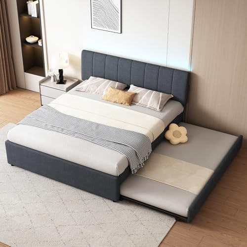 FAVSH Queen Size Upholstered Platform Bed with...