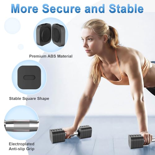 Image of Hezeyferg 30.8LB Adjustable Dumbbell Set, Hand Weights Set for Home Gym | Each Adjustable Weight Dumbbell with 6 Levels 4.4 /6.6 /8.8 /11 /13.2 /15.4lb, for Women /Men Full Body Workout