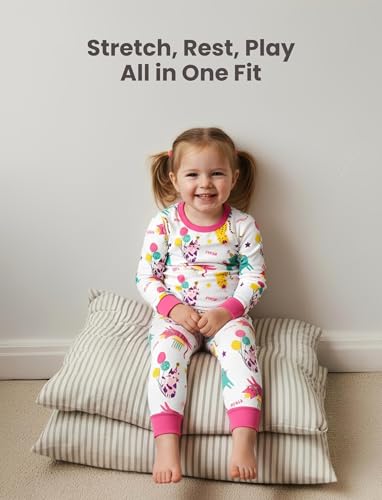 Image of PATPAT Bamboo Viscose Pajama Sets for Toddler Boys & Girls Baby Kids, Ultra-soft Snug fit Pjs Sleepers for Birthday Holiday
