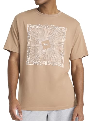 Reebok Men's Short Sleeve Graphic Crewneck T-Shirt, Standard Fit, Lightweight Cotton-Poly Fabric - image 1
