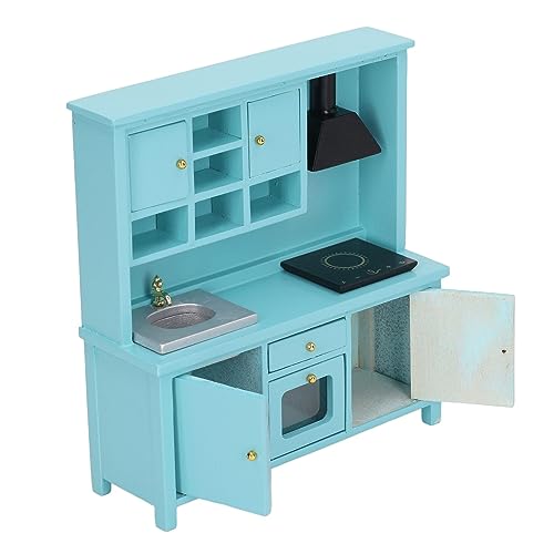 Conjunto de Móveis de Madeira para Casa de Bonecas, Armário de Cozinha para Casa de Bonecas 1:12 Móv