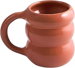 كوب صلصال متعدد الألوان - كوب قهوة من الفخار ذي الطابع الريفي - أدوات خزفية ملونة زجاجية للشاي والقهوة والمشروبات الساخنة والباردة - 350 ملليلتر