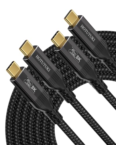 Thunderbolt 4, 40 Gb/s USB-C na USB-C 240 W PD3.1, USB-C: 3 m + 3 m | 8K/podwójny wyświetlacz 4K, pleciona konstrukcja,