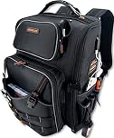 WELKINLAND Full-Open Tool Backpack for Men - Electrician Bag with Multiple Compartments
