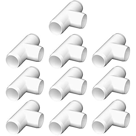 letsFix 3/4" PVC Fittings Tee (10-Pack), PVC Elbow 3/4 Inch, UV-Resistant PVC Pipe Fittings for DIY PVC Projects, Furniture-Grade, Fits for 3/4 inch Sch40 PVC Pipe Cover