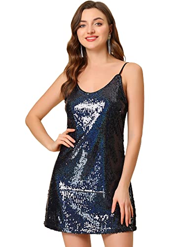 Allegra K Vestito Sottoveste in Paillettes