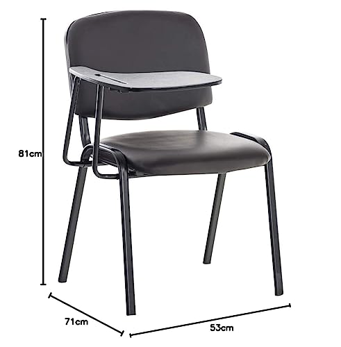 Miniatura 2 de Clp Silla Confidente Ken Con Brazo Extensible Para Escritura I Silla Para Academias Con Pala Flexible Para Apuntes I Silla De Conferencia Tapiza, Color:Marrón