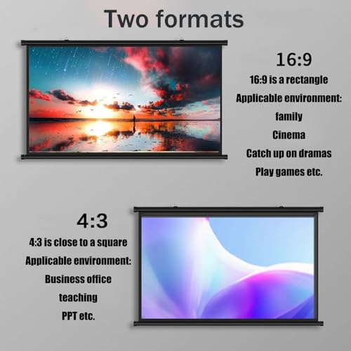 Pantalla de proyección manual 72 pulg 16:9 miniatura 4