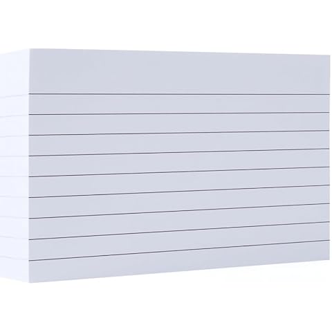 Index Cards White Study Cards, 240PCS Flash Cards 3x5 Both Ruled Side for School Office Cover