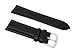 JP Leatherworks Mens Genuine Italian Leather Watchband Chronograph Style Black 19mm Watch Band