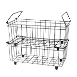 COKIHOM Freezer Organizer Bins, 2 Pack Stackable Chest Freezer Organizer with Handles for 7 Cu.Ft, Deep Freezer Baskets for Food Storage, Easy Organize Basket Sort Frozen Meats and Food, Black