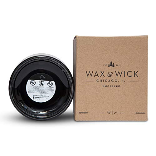 Wax And Wick 12Oz. Pure Soy Wax Scented Candle With Double Wood Wick - Black, Driftwood Scent With Notes Of Vanilla, Sandalwood & Musk #TOP3