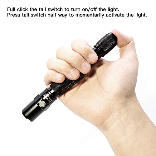 ThruNite Archer 2A V3 Flashlight, 2AA EDC Tactical Flashlight, 500 Lumens Dual Switch Pocket LED Flashlight for Emergency, Camping, Home - Cool White