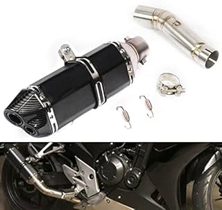 ZAWAYINE Complete Motorcycle Slip On Exhaust System Muffler Tail Mid Link Pipe, Motorcycle Exhaust Pipes Stainless Steel For 2013-2019 Honda CBR500R CB500X CB500F