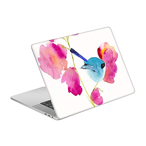 Sticker MacBook Pro 15.4 anti rayure motif oiseau bleu fleurs