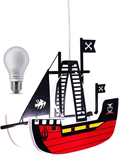 LED Leuchte Kinderzimmer Piratenschiff Boot inkl 4,5 Watt LED Leuchtmittel Leuchte Deckenlampe Beleuchtung Cover