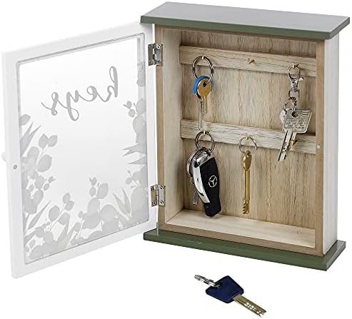 URBNLIVING Wooden Wall Mounted Key Cabinet Freestanding Storage Holder