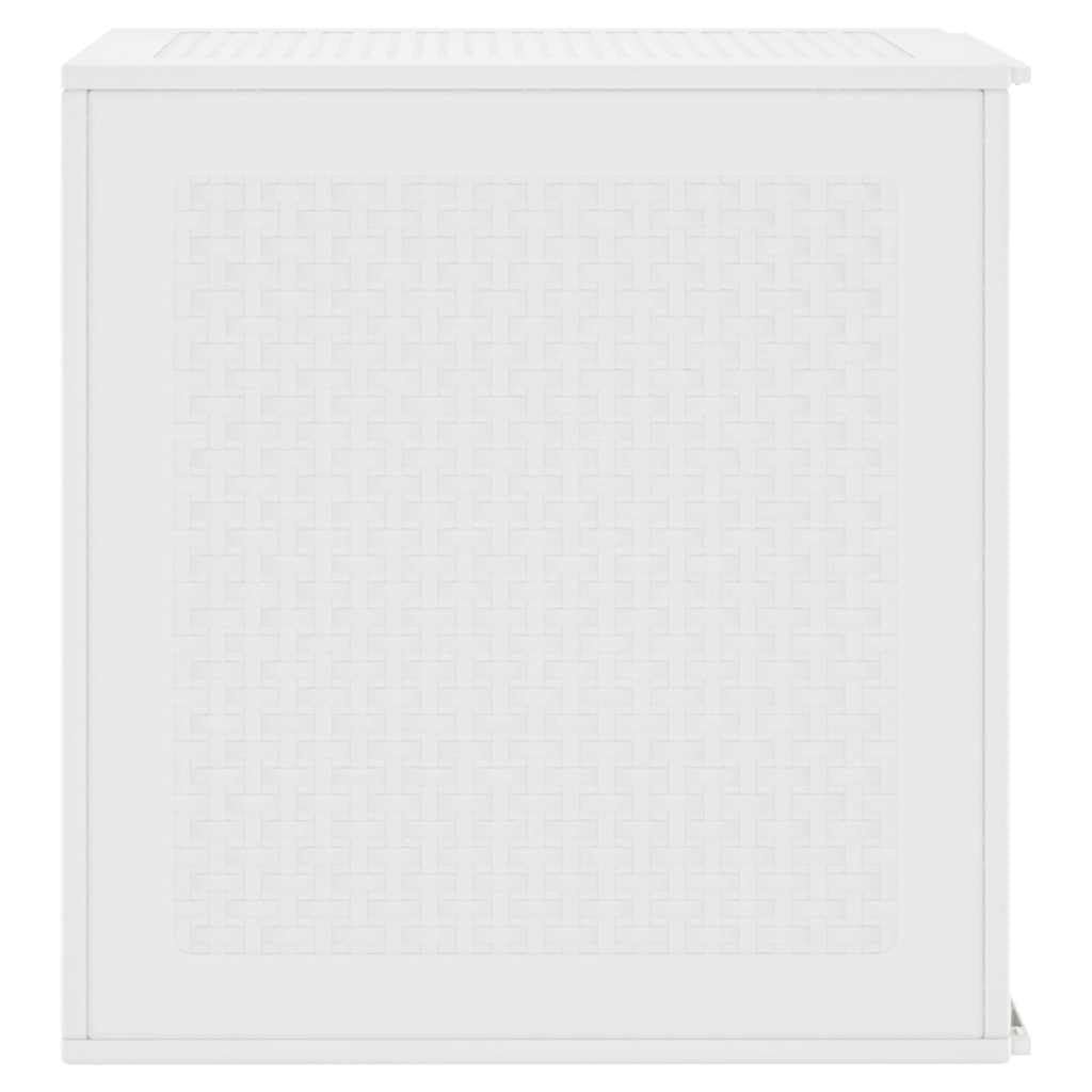 vidaXL Aufbewahrungsbox mit Speicher Weiß 55 x 53 x 57 cm Polypropylen, Garten und Terrasse, Moderner Outdoor Aufbewahrungsbox, Rechteckiger wetterfester, robuster Organizer für Möbel