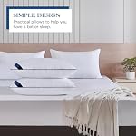 Oreillers Taille standard Ensemble de 4,Oreillers standard en microfibre douce avec fibre creuse, oreillers de lit de l'hôtel pour dormir 4 Pack pour le dos, Sleeper Stoamch