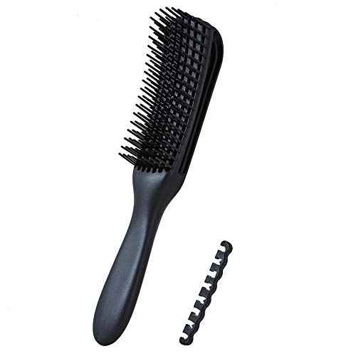 Detangling Brush for Curly Hair,Natural Hair Brush for Hair Textured 3A to 4C Kinky Wavy/Curly/Coily/Wet/Dry/Oil/Thick/Long Hair, Knots Detangler Easy to Clean (Black)