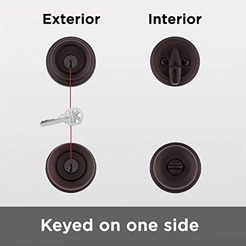 Kwikset 99910-035 Juno Entry Door Knob And Single Cylinder Deadbolt Combo Pack, 3, Venetian Bronze #TOP1