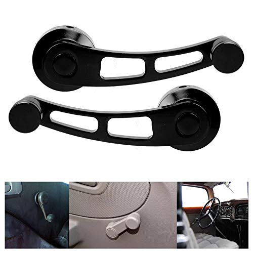 KIMISS Window Crank Handle Winder,2pcs Alloy Window Handle Riser Winder Crank Fit for Classic Car(Black) - Thumbnail 4