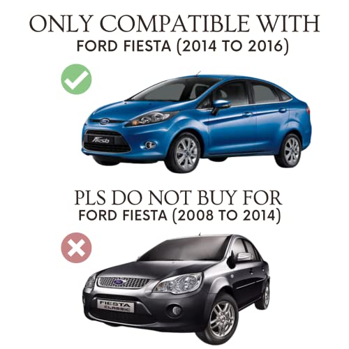 Image of Autofact Magnetic Car Sunshades Compatible with Ford Fiesta (2015 to 2016) (Set of 4) - Easy Installation, UV Protection, Keeps Car Cool (Front 2 with Zippers, Rear 2 Without Zippers)