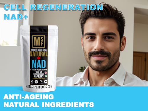 Nad And Trans Resveratrol | 99% Super Strength Anti Ageing | (1600Mg) Serving | 60 High Strength Capsules Nad+ | Vegan With Piperine Max Absorption - 5