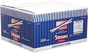 Comet - Pajita envuelta de 7-3/4 pulgadas, plástico, 3000 unidades (91792)