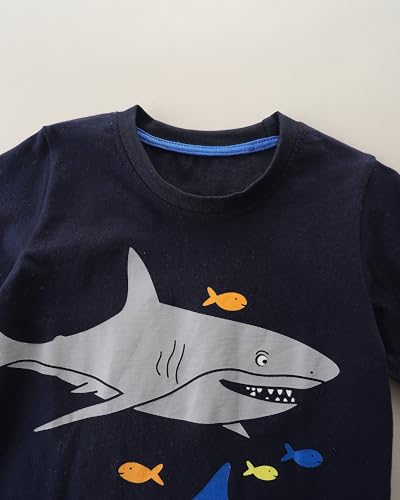 Image of AIWUHE Toddler T Shirts Cotton Summer Tshirts Boys Girls Short Sleeve Tee Tops Casual Graphic Clothes Crew Neck Shirts 2-6Y