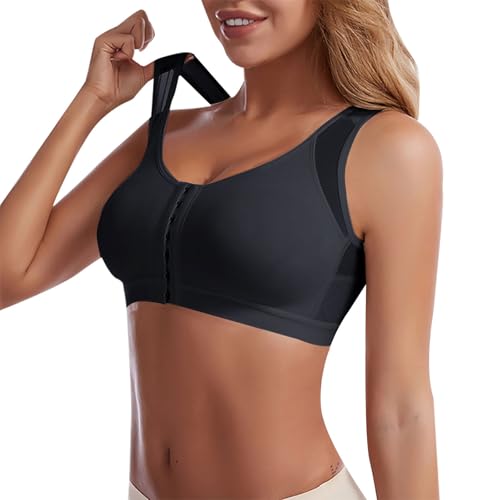 Cocila Sujetador Deportivo Mujer Alto Impacto Traje De Baño con Parte Superior Bikini Y Cuello, Tirantes Anchos Acolchado. Escote V Profundo Sujetadores Cierre Delantero Deporte Nina Push Up