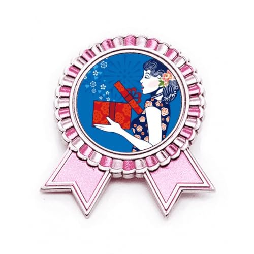 Broche femme bleue style médaille chinoise pour sublimer vos tenues