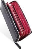 [エレディータ] 財布 メンズ 長財布-イタリアンサフィアーノレザー (‎黒×レッド)