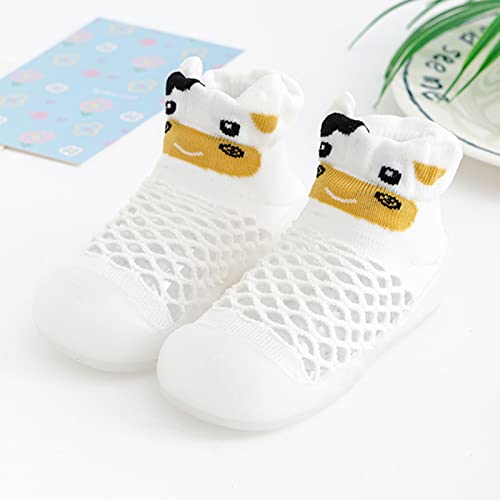 Infant Boys Girls Animal Prints Cartoon Shoes Toddler Breathable Mesh The Floor Non Slip Prewalker Shoes Kids High Heels (White, 18 Infant)3