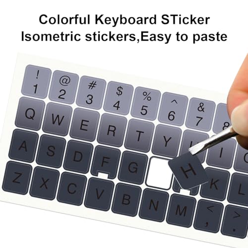 Pegatinas para Teclado Boaulee 2PCS Color Gris Degradado miniatura 2
