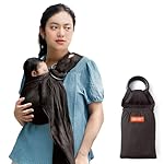 Mamaway Baby Ring Sling Carrier - Newborn and Toddler Sling (Supports up to 154lbs), IHDI Certified, Rayon & Linen Made, Soft & Breathable, Nylon 66 Safety Rings, Storage Pocket Design, Charcoal