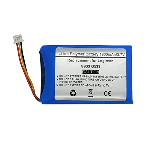Batterie 3,7 V 1800 mAh pour le casque sans fil Logitech G933 G533 533-000132 Cover