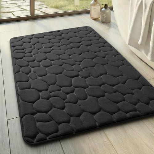 Image of Memory Foam Bath Mat Cobblestone Bathroom Rugs Bath Mats for Bathroom Machine Washable Bath Rugs