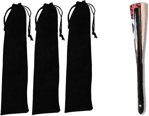 Miniatura 4 de Juego de 3 bolsas de terciopelo con cordón para abanicos, joyas, recuerdos de boda y fiesta, funda de tela negra para ventilador de mano, bolsa