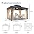 SUNBURY 10'x12' Outdoor Cedar Wood Gazebo, 2-Tier Metal Hardtop Wooden Frame Gazebo for Patio with Privacy Curtains and Mosquito Nettings for Gardens, Lawns, Backyard, Poolside (Grey Frame)