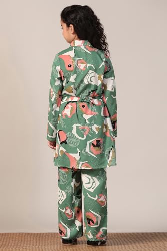 Image of Fashion Dream Girl's Rayon Abstract Printed Clothing Set|Co-ord Set|Casual Wear|Coordinate Outfit for Girls